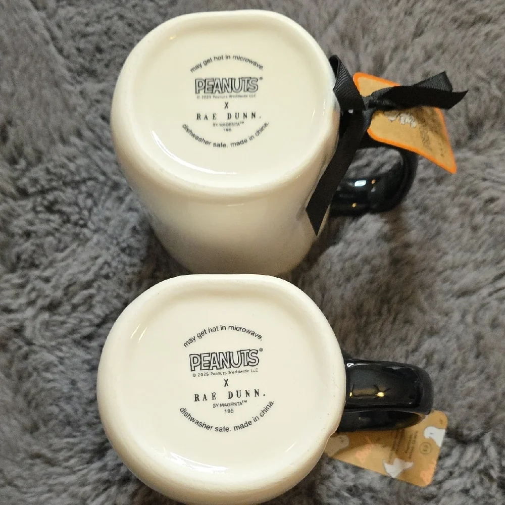 Rae Dunn Snoopy Skeleton Coffee Tea Mug - Cream and Black so stinking cute